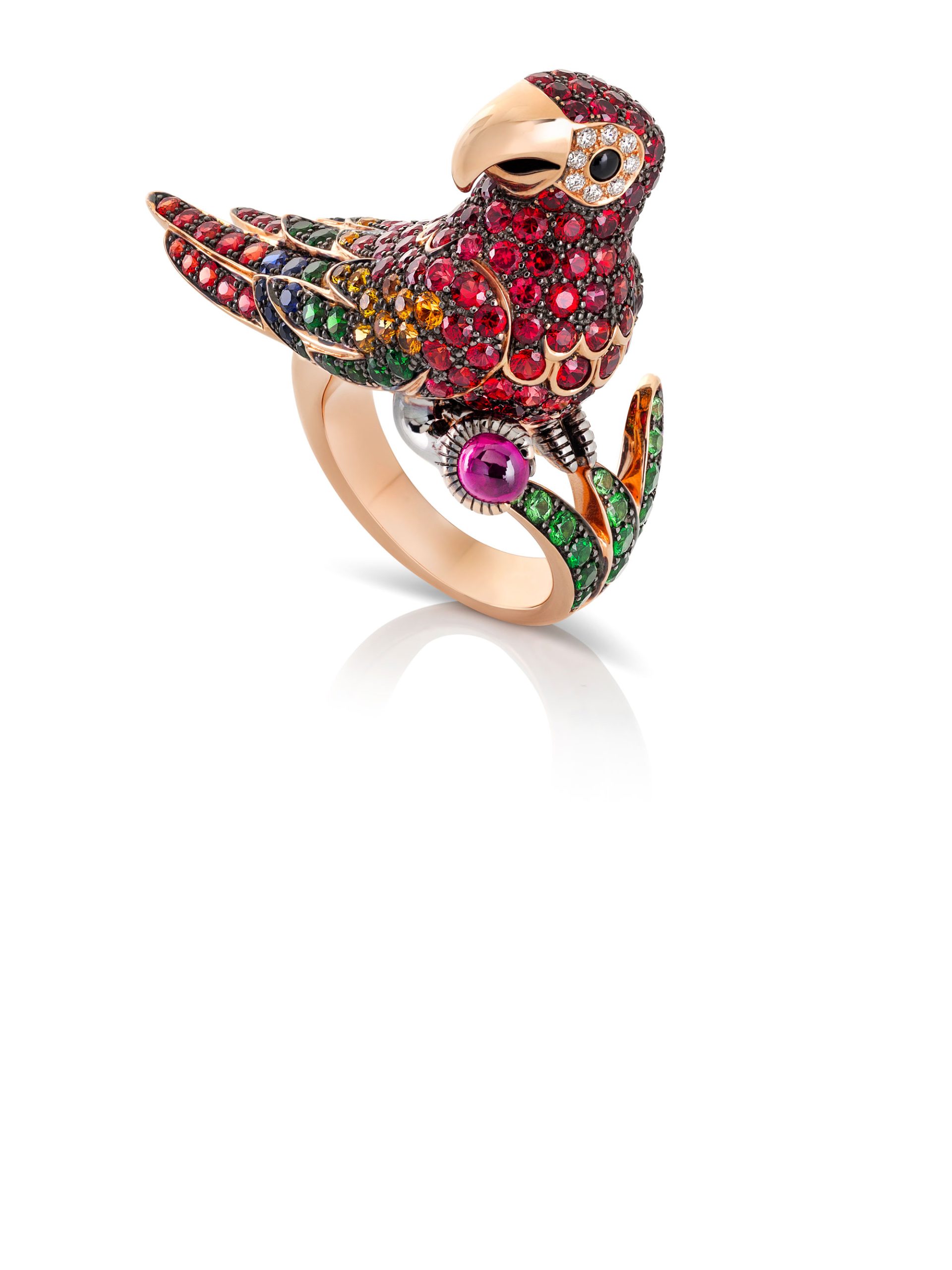 gold parrot ring