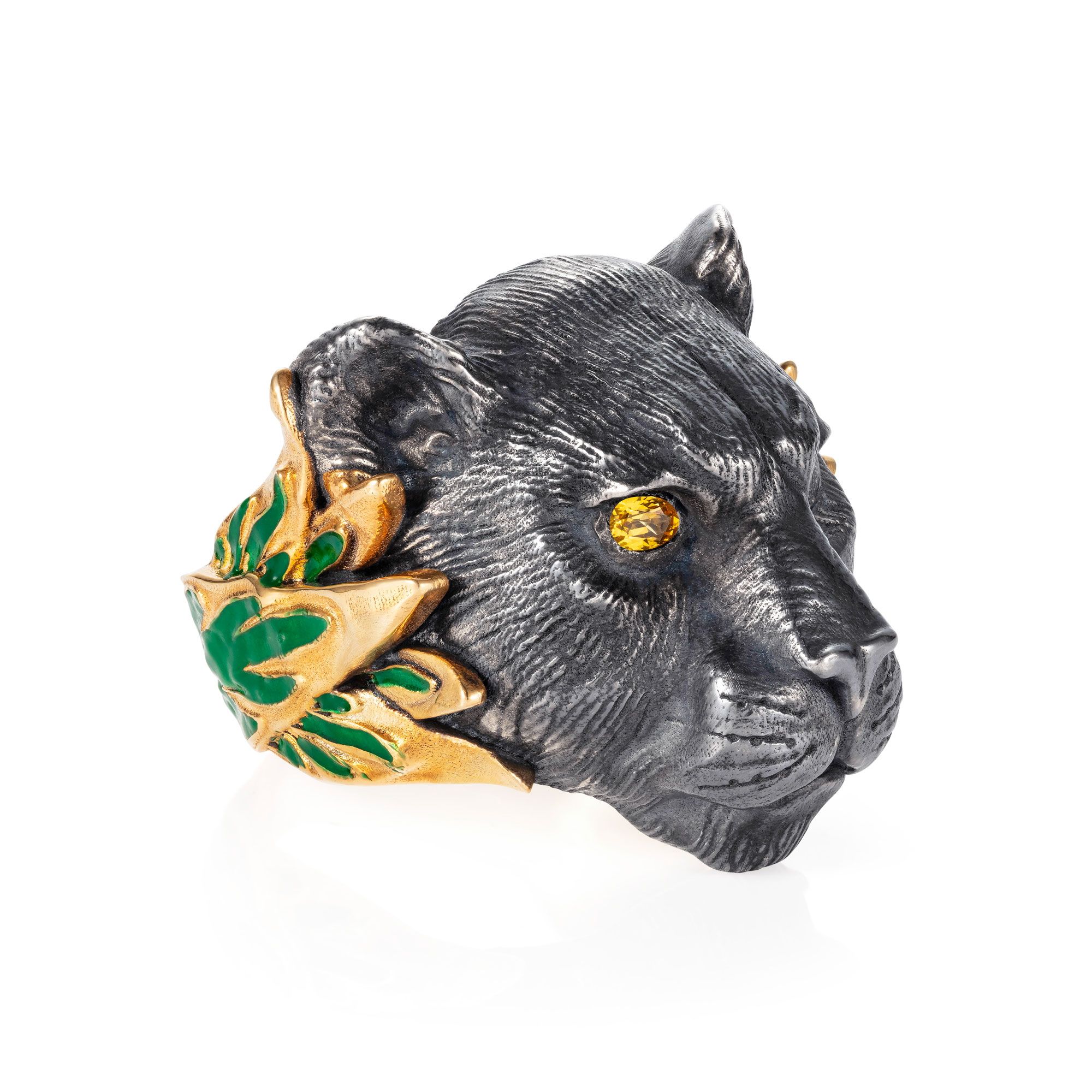 black panther gold ring