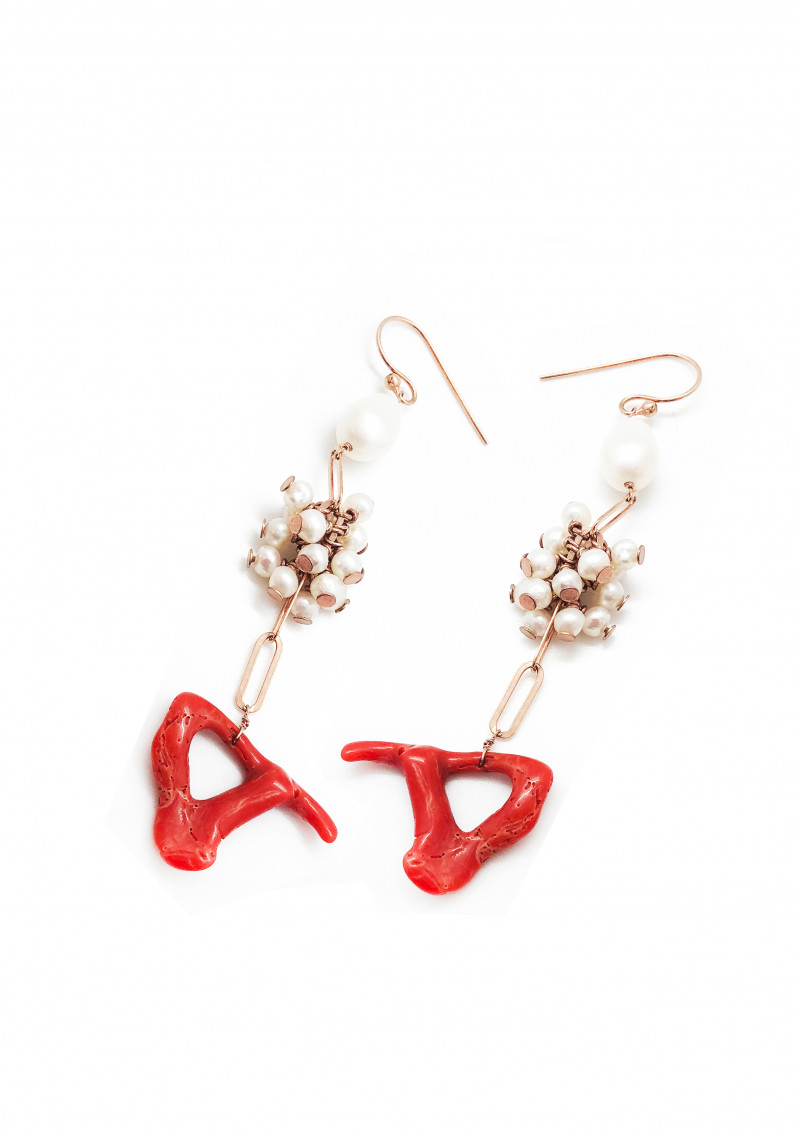 earrings with corals
