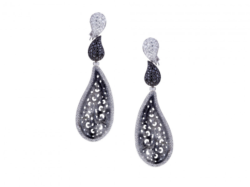 black and silver earrings