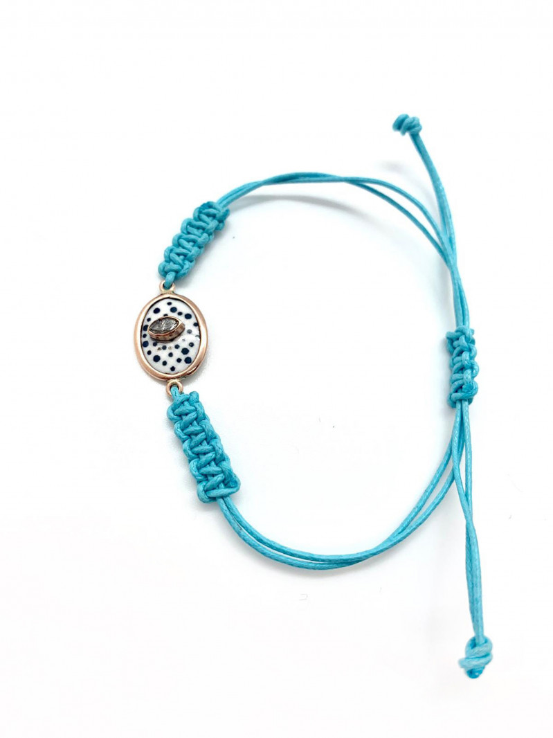 blue bracelet with stone