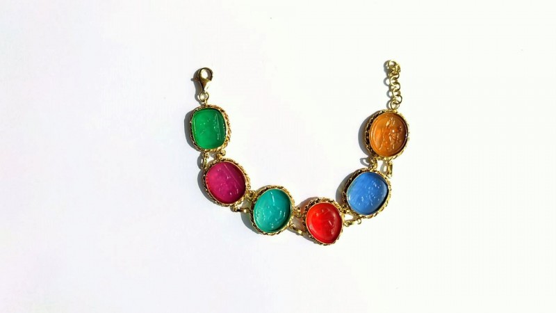 necklace with colorful stones