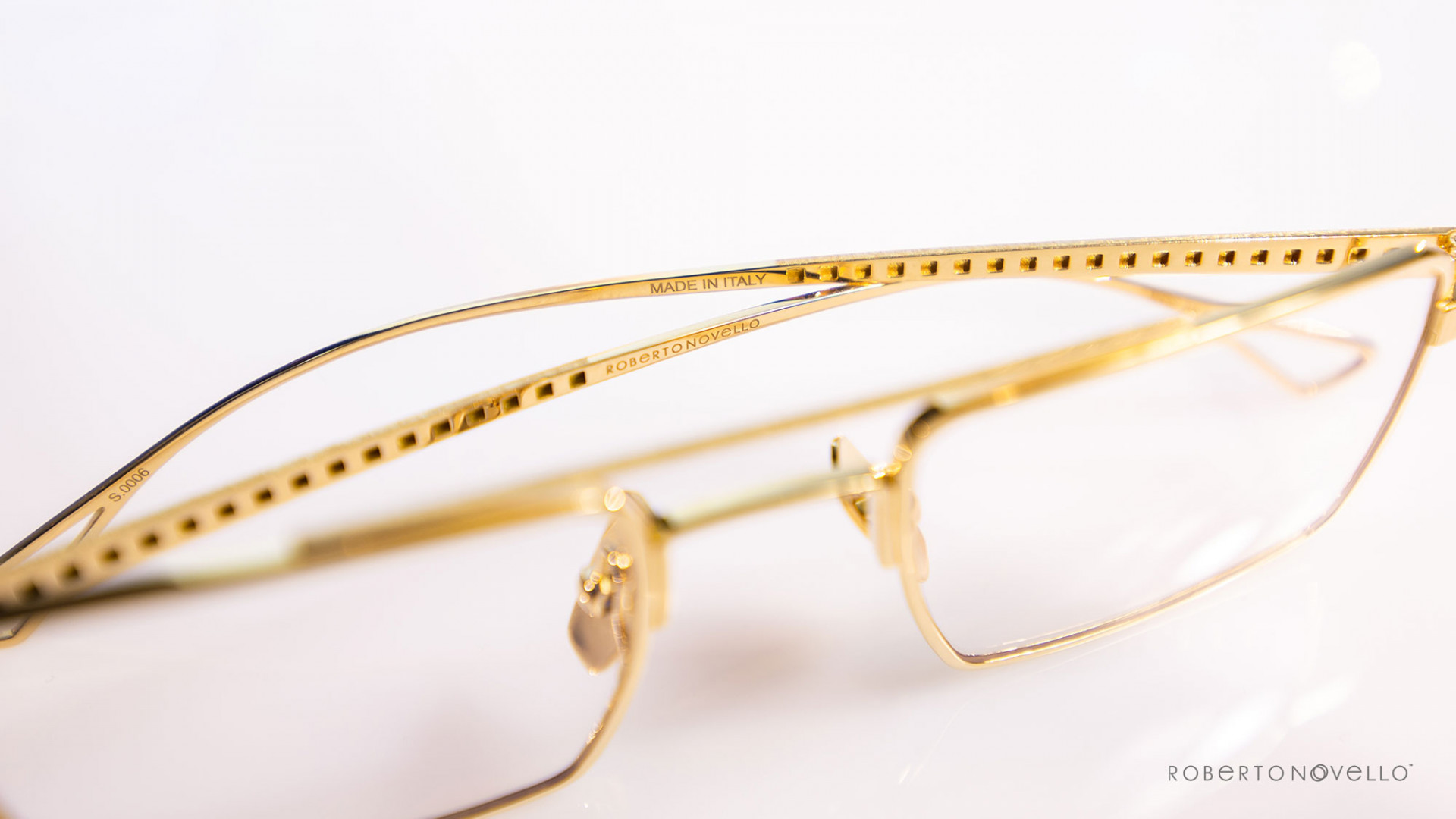 made in Italy golden glasses