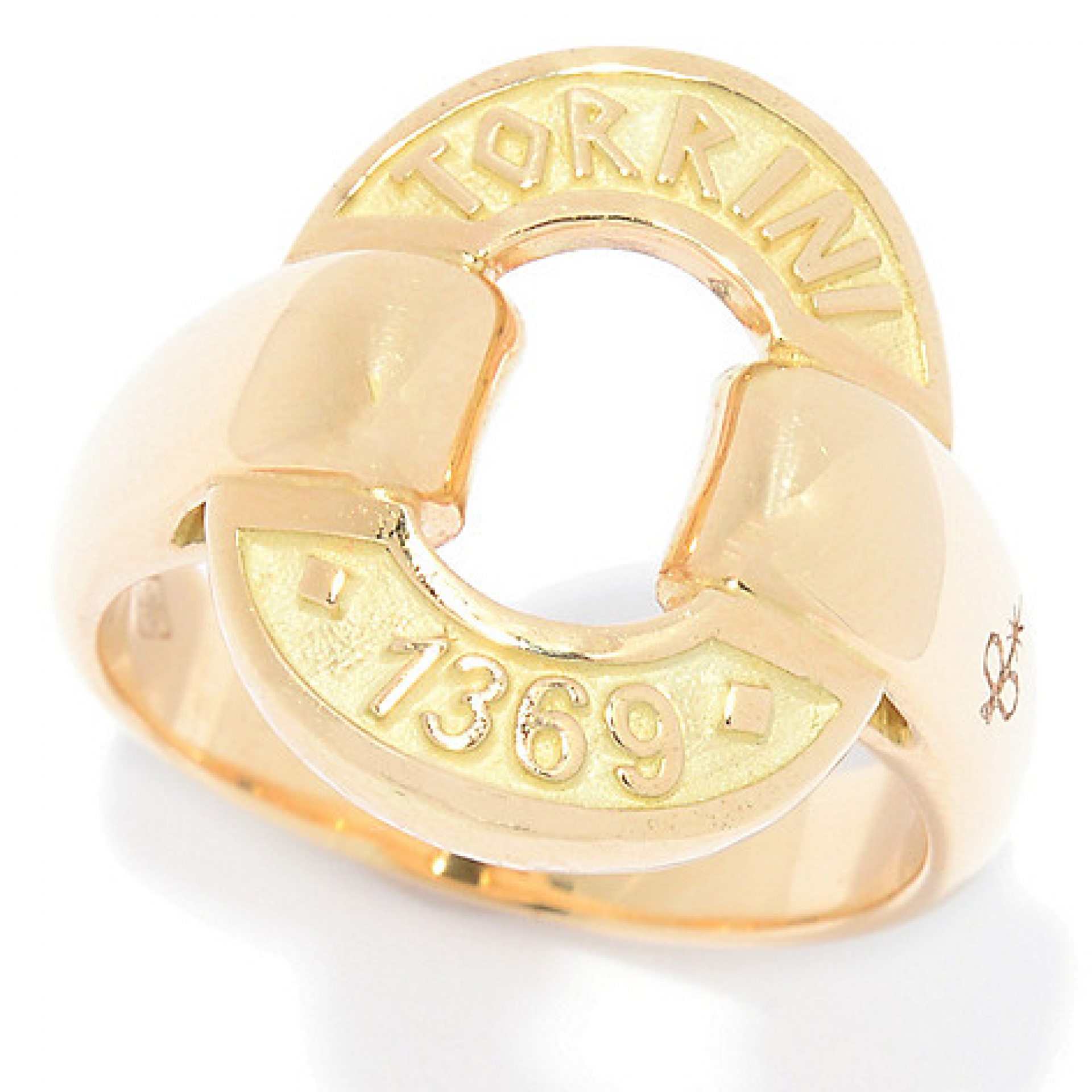 gold ring with brand name