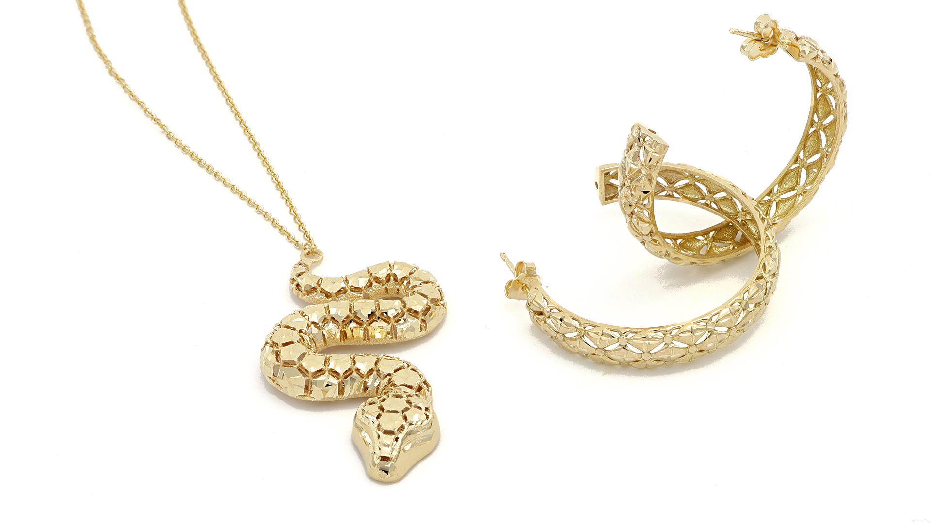 set with snake necklace and earrings