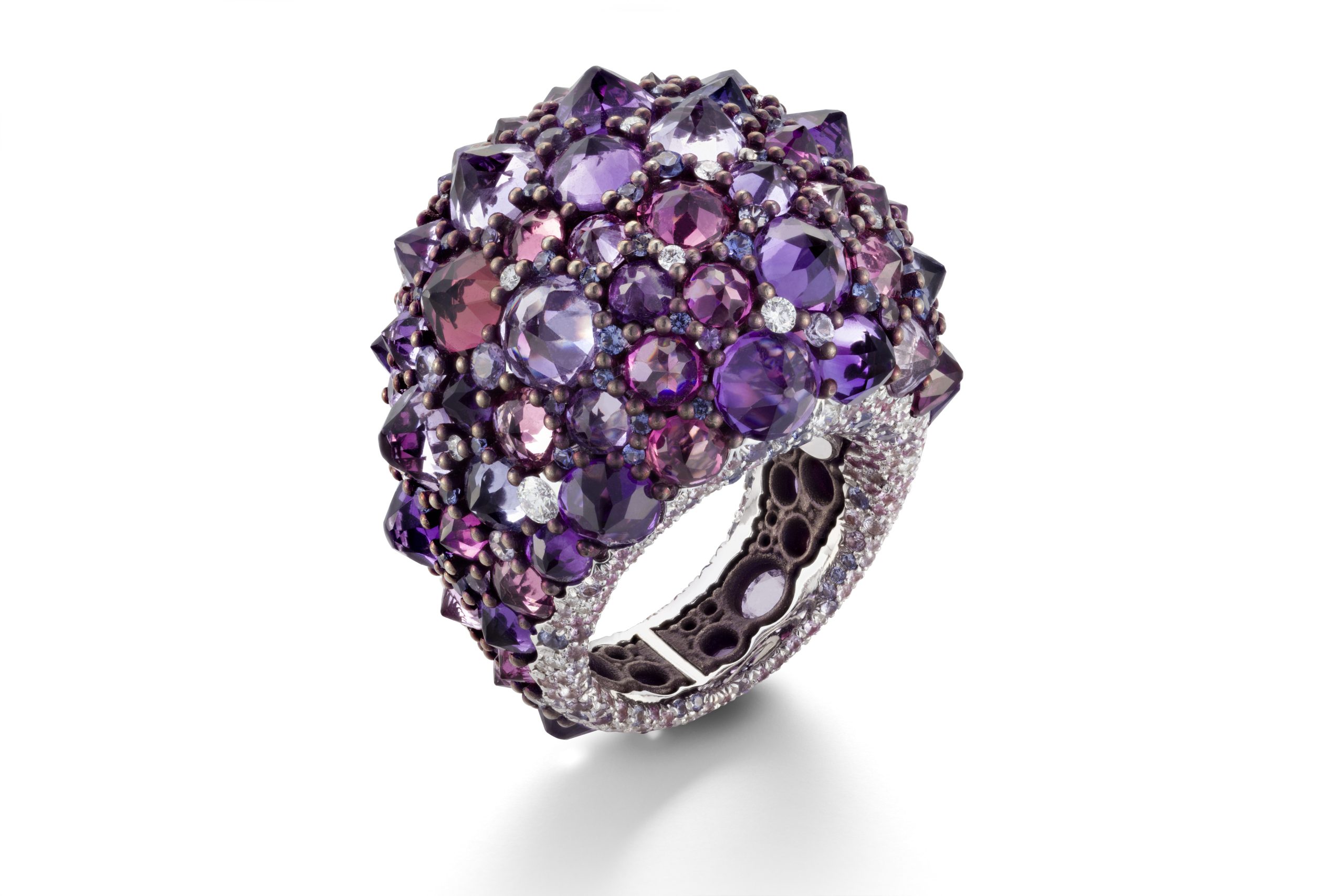 Precious stones purple ring