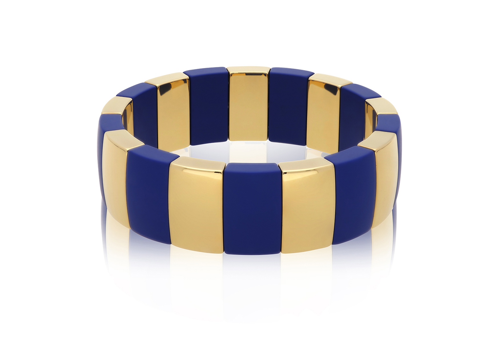 blue enamel and gold bracelet