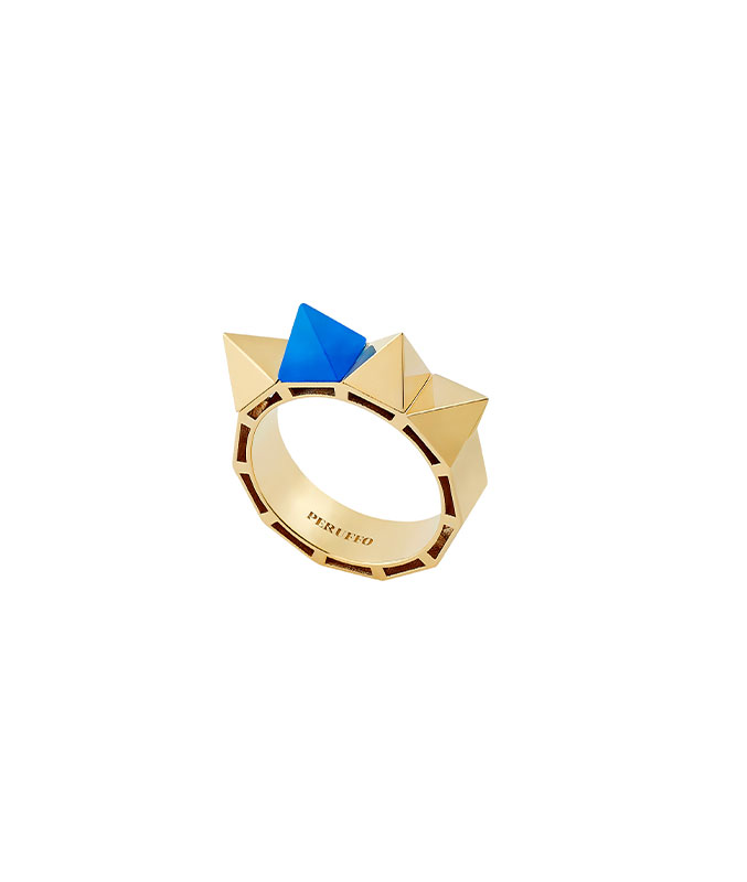 Peruffo blue and gold ring