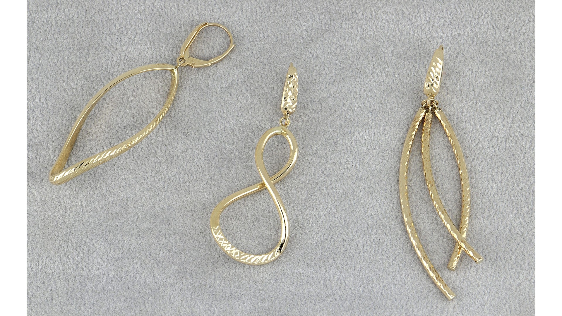 set of gold earrings