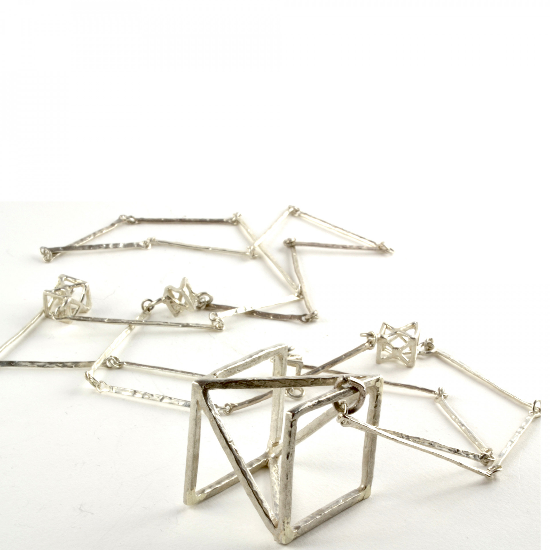 silver geometric necklace