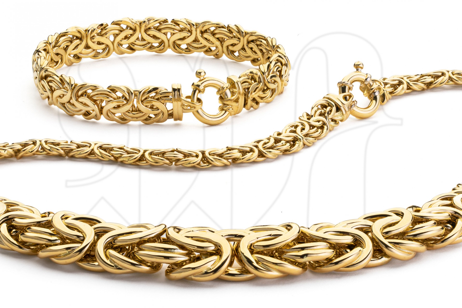 set of golden jewelry