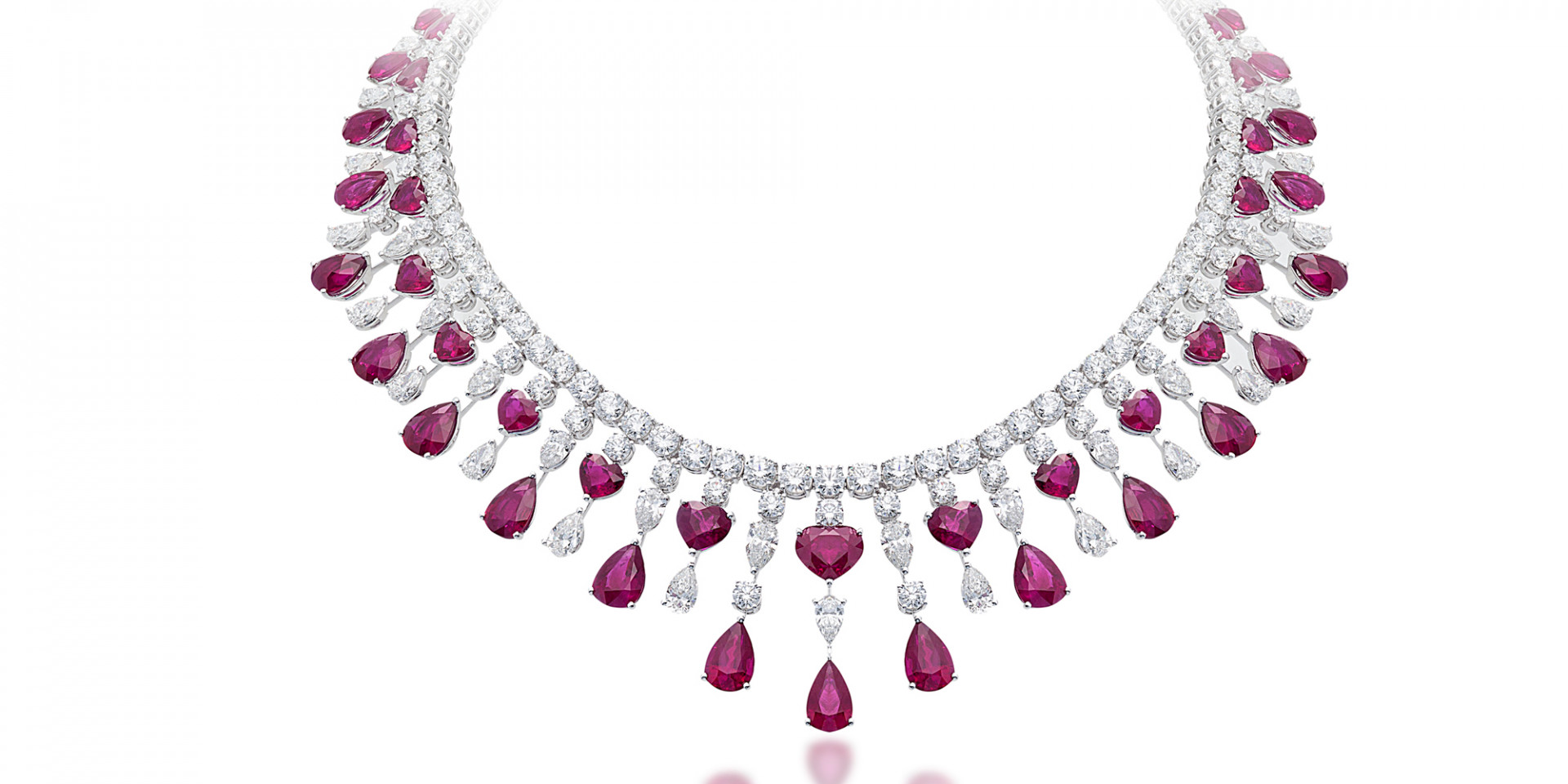 precious necklace with purple stones