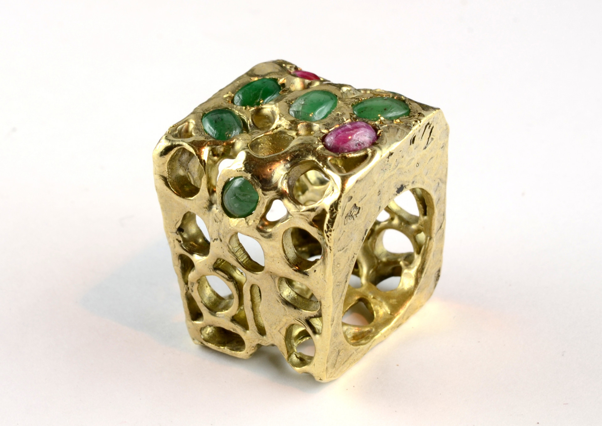 gold ring with colorful stones