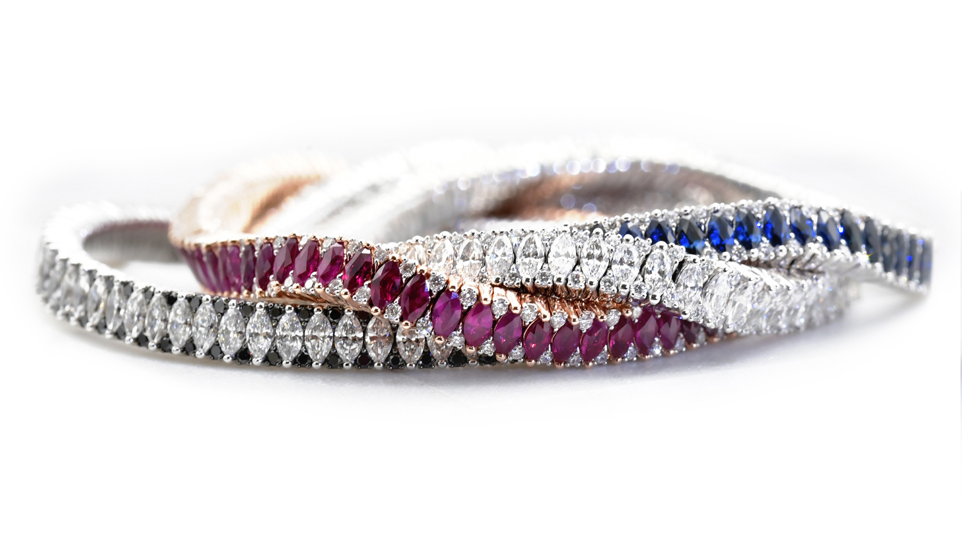 jewelry with precious colored stones